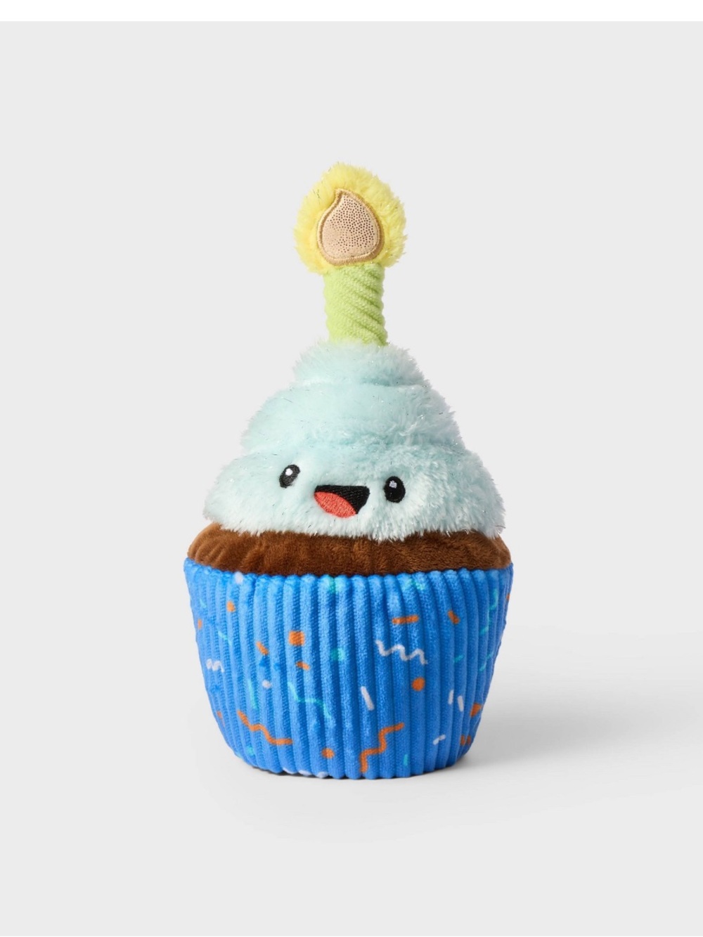 8” Birthday Blue Plush Cupcake Toy with Candle NWT- Gigglescape